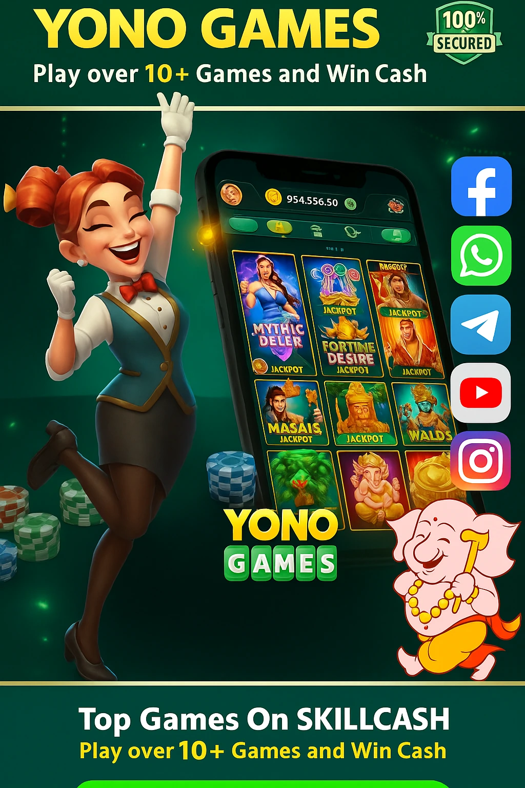 Yono Games Poster – Play Rummy, Slots, Spin & Arcade in one app